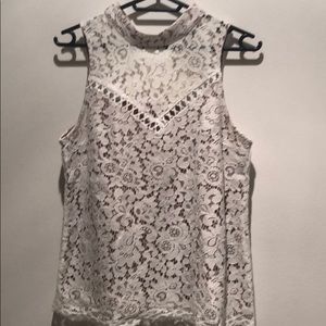 Like new Aqua white lace top XS